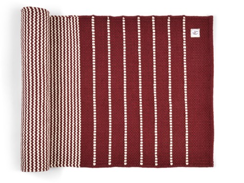 Tapis de yoga Taj - Coton naturel - 2 m x 66 cm x 5mm Prune/Écru