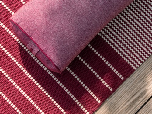 Article de Yoga Tapis de yoga Taj - Coton naturel - 2 m x 66 cm x 5mm Prune/Écru