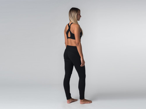 Article de Yoga Yoga Legging 95% coton Bio et 5% Lycra Noir - Fin de Serie