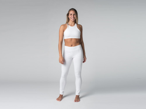 Article de Yoga Yoga Legging 95% coton Bio et 5% Lycra Blanc - Fin de Serie