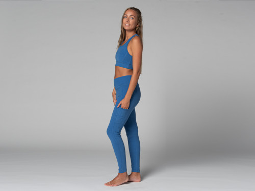 Article de Yoga Yoga Legging Pocket - Bio Bleu Chaud