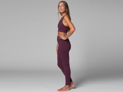 Article de Yoga Yoga Legging Pocket - Bio Prune XS - Presque Parfaits