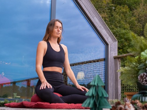 Article de Yoga Zafu Confort 100% coton Bio - Epeautre Bordeaux