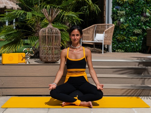 Article de Yoga Zafu Confort 100% coton Bio - Kapok Orange Safran
