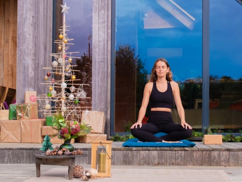 Article de Yoga Zafu Standard 100% coton Bio - Epeautre Bleu