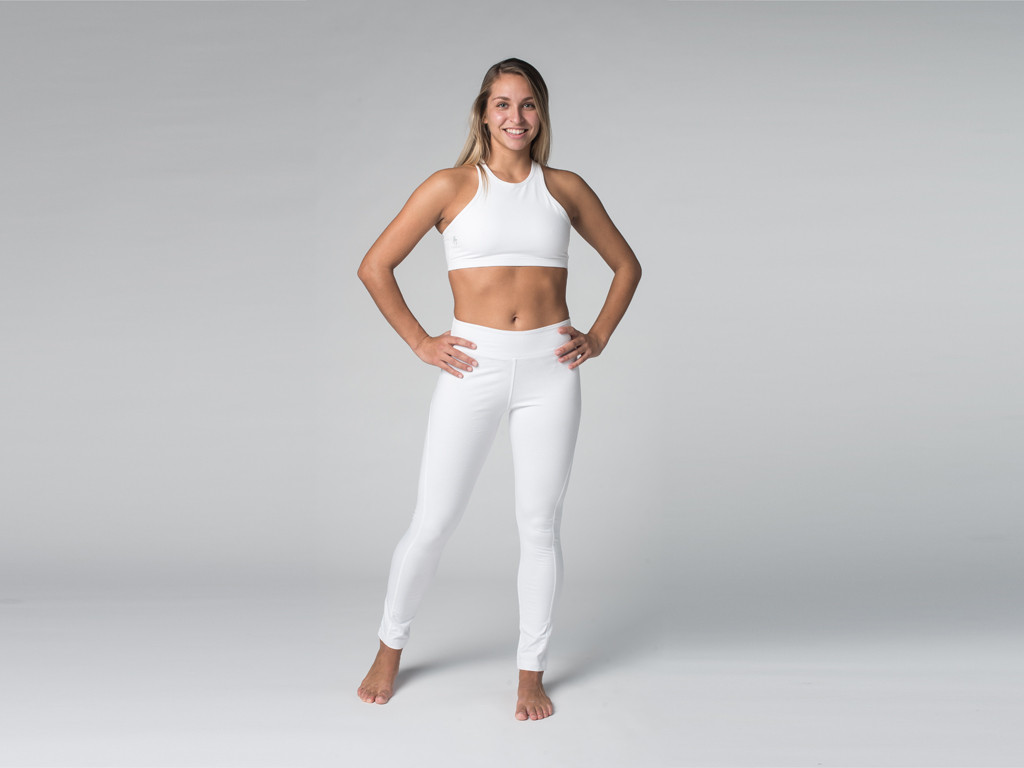 Legging de yoga 95% de algodón biológico y 5% de lycra Blanco - Fin de serie