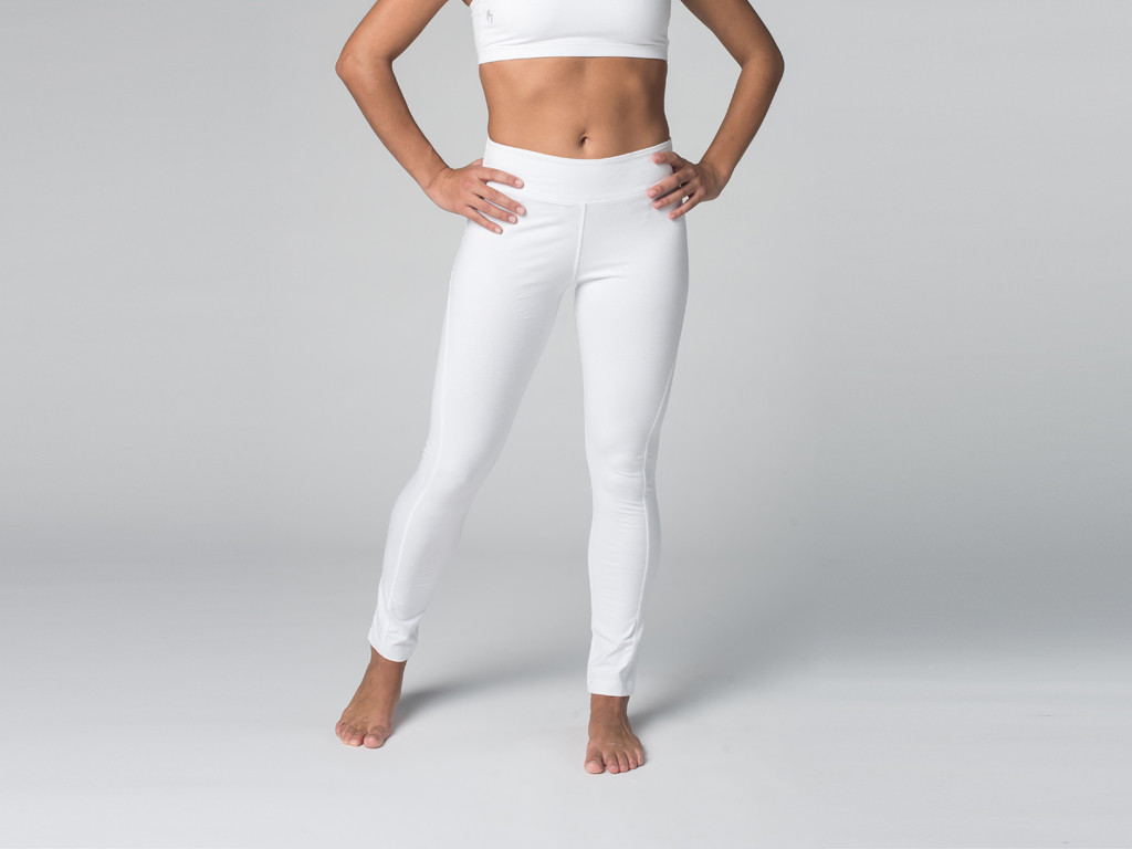 Legging de yoga 95% de algodón biológico y 5% de lycra Blanco - Fin de serie