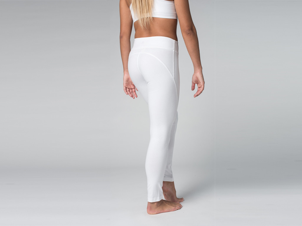 Legging de yoga 95% de algodón biológico y 5% de lycra Blanco - Fin de serie