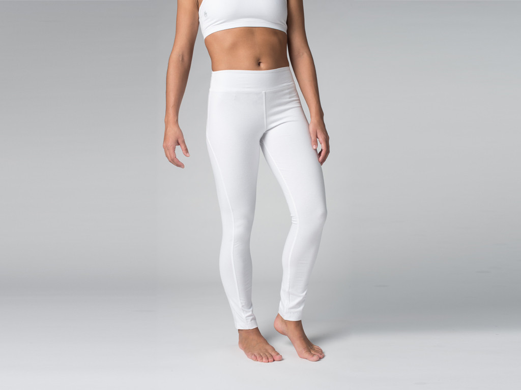 Yoga Legging 95% coton Bio et 5% Lycra Blanc - Fin de Serie