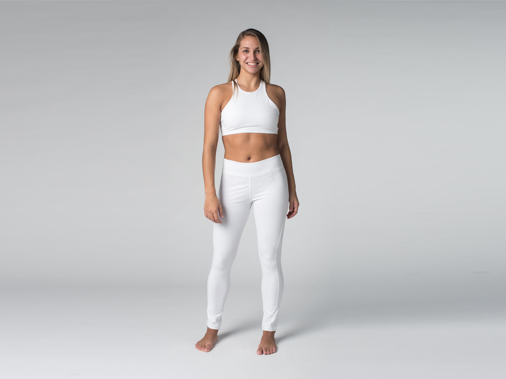 Legging de yoga 95% de algodón biológico y 5% de lycra Blanco - Fin de serie