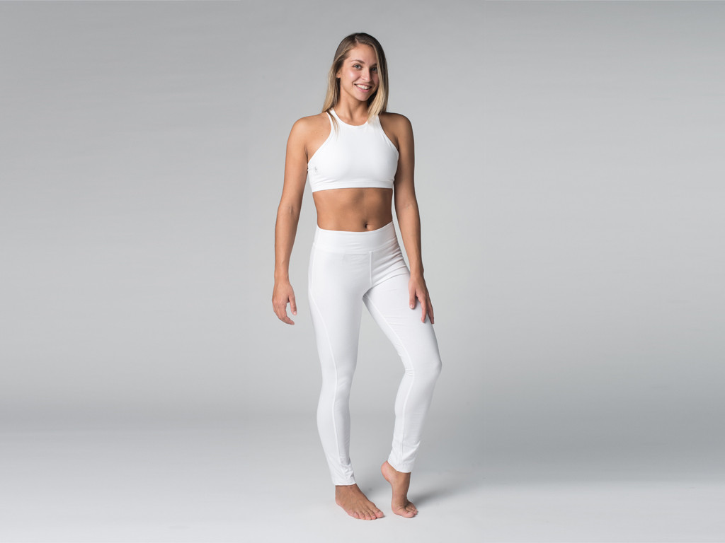 Yoga Legging 95% coton Bio et 5% Lycra Blanc - Fin de Serie