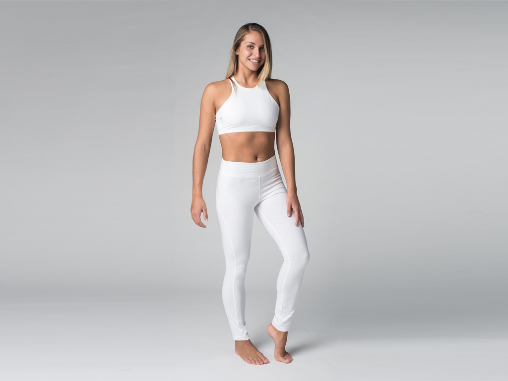 Legging de yoga 95% de algodón biológico y 5% de lycra Blanco - Fin de serie