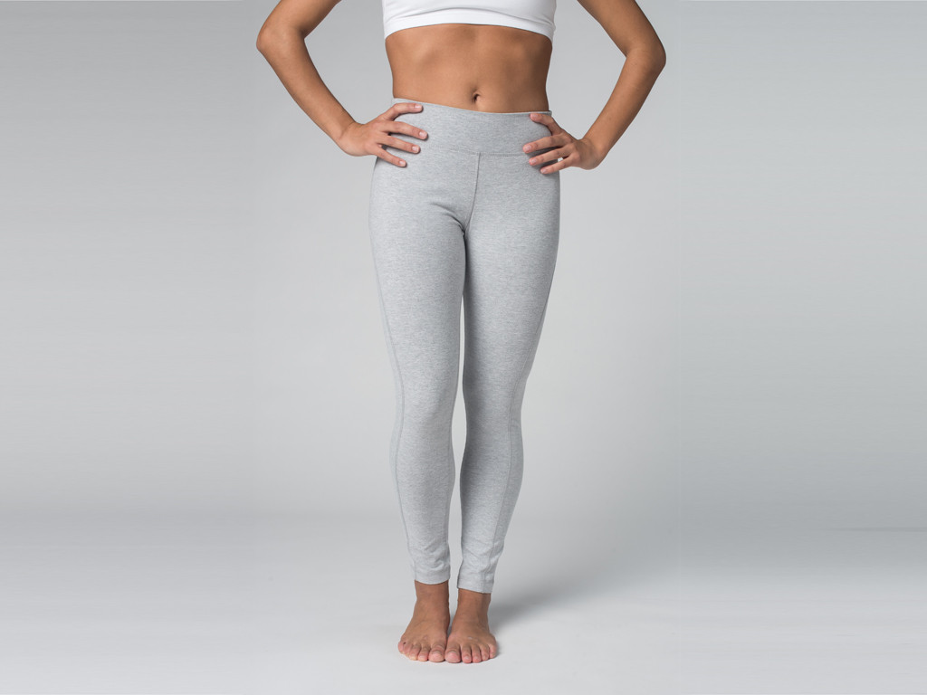 Yoga Legging 95% coton Bio et 5% Lycra Gris - Fin de Serie