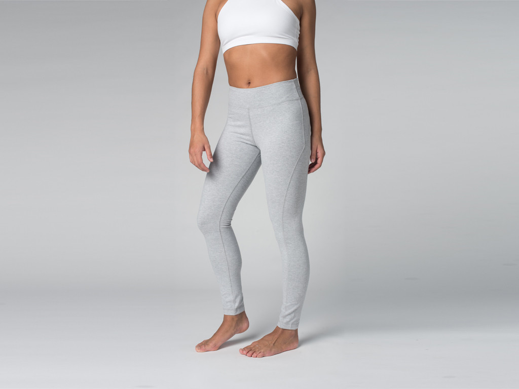 Yoga Legging 95% coton Bio et 5% Lycra Gris - Fin de Serie
