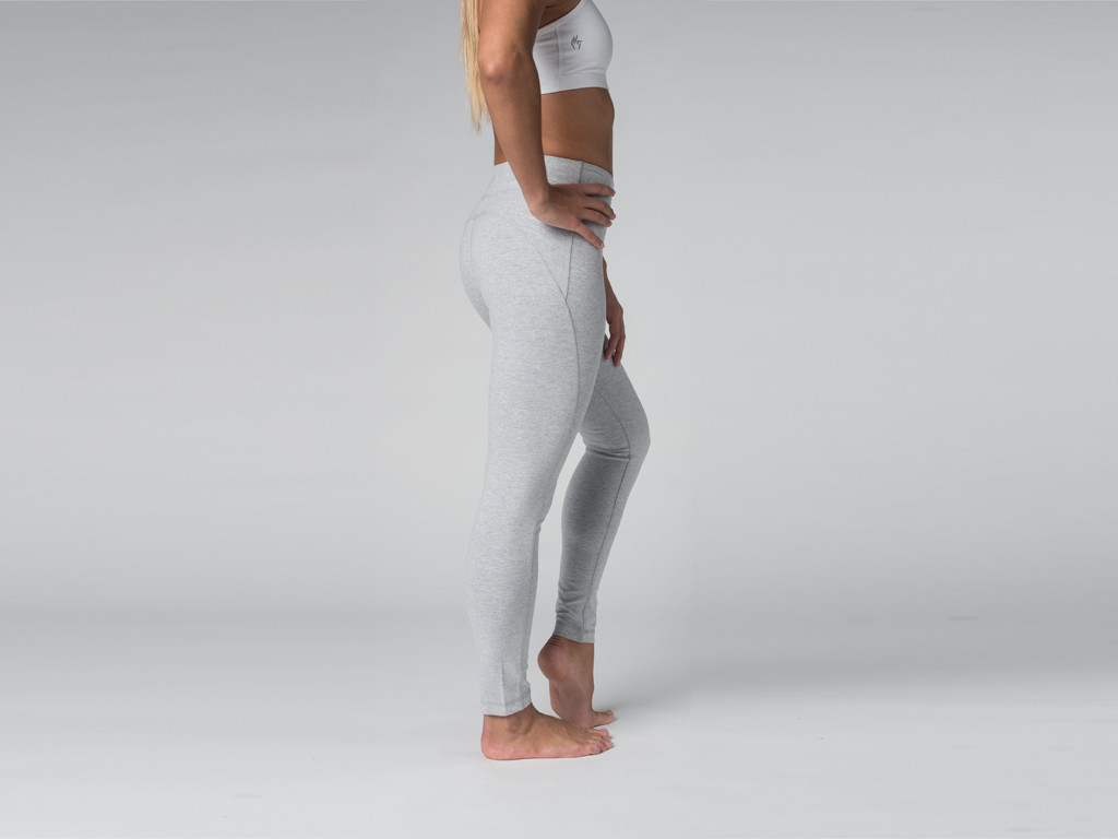Yoga Legging 95% coton Bio et 5% Lycra Gris - Fin de Serie
