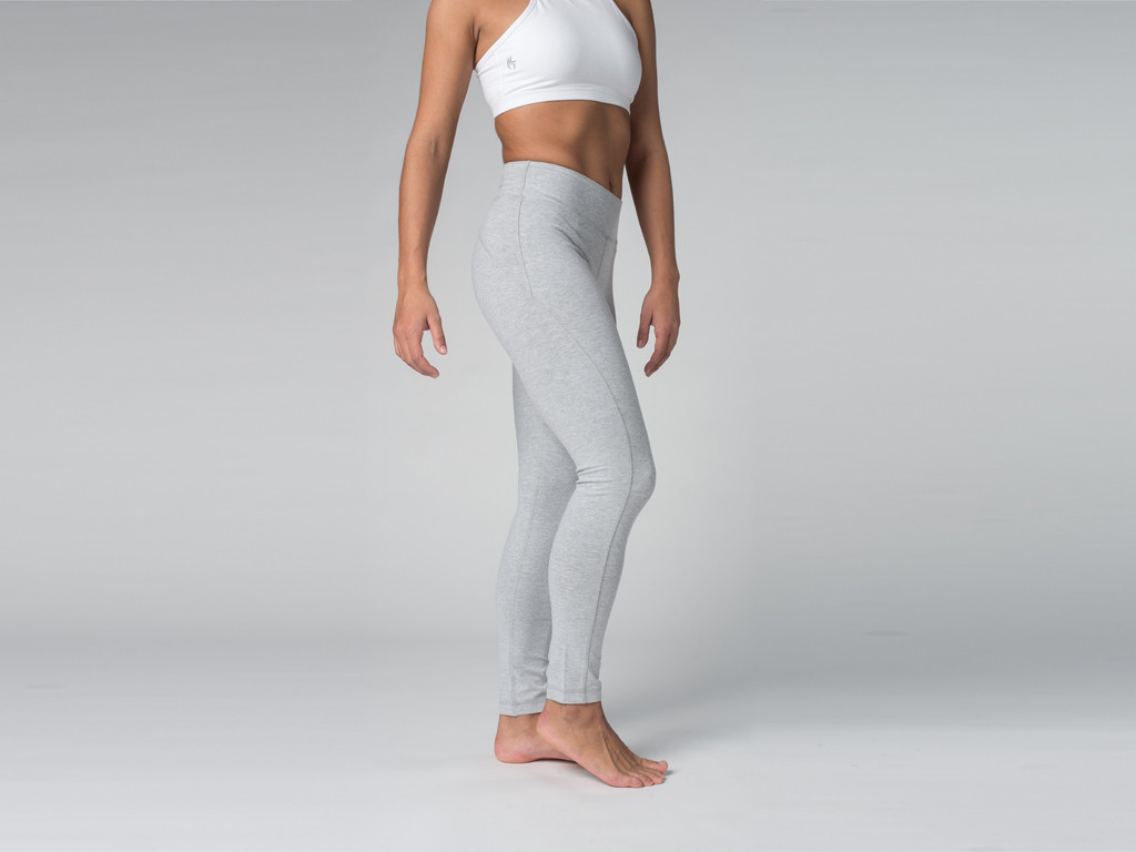 Yoga Legging 95% coton Bio et 5% Lycra Gris - Fin de Serie