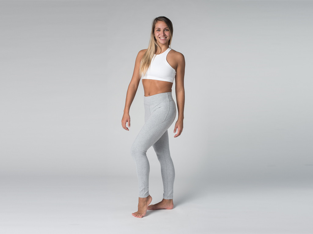 Yoga Legging 95% coton Bio et 5% Lycra Gris - Fin de Serie