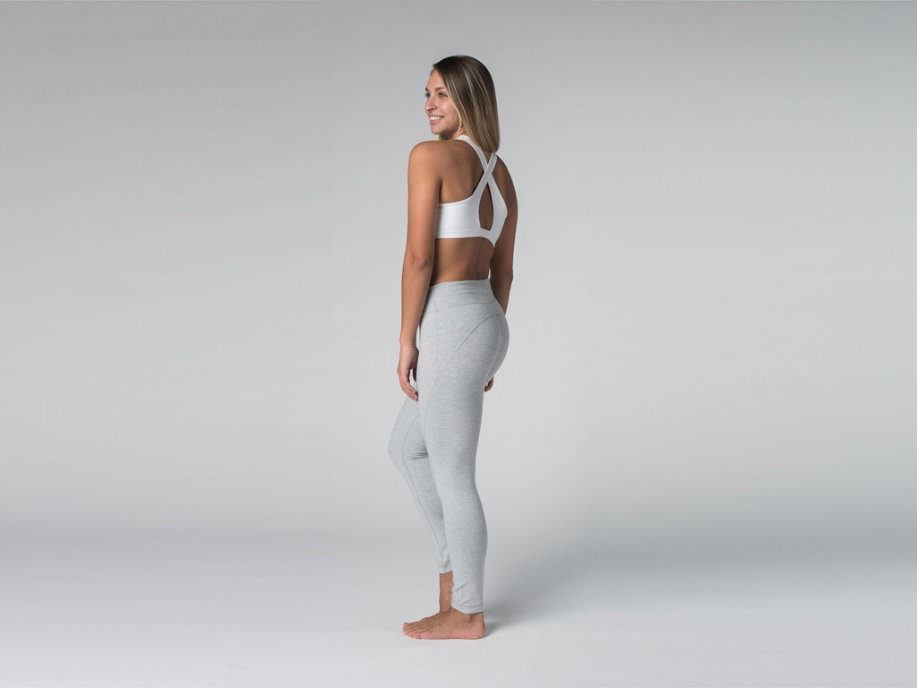 Yoga Legging 95% coton Bio et 5% Lycra Gris - Fin de Serie