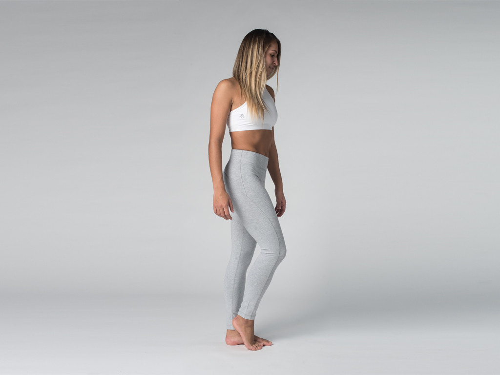 Yoga Legging 95% coton Bio et 5% Lycra Gris - Fin de Serie