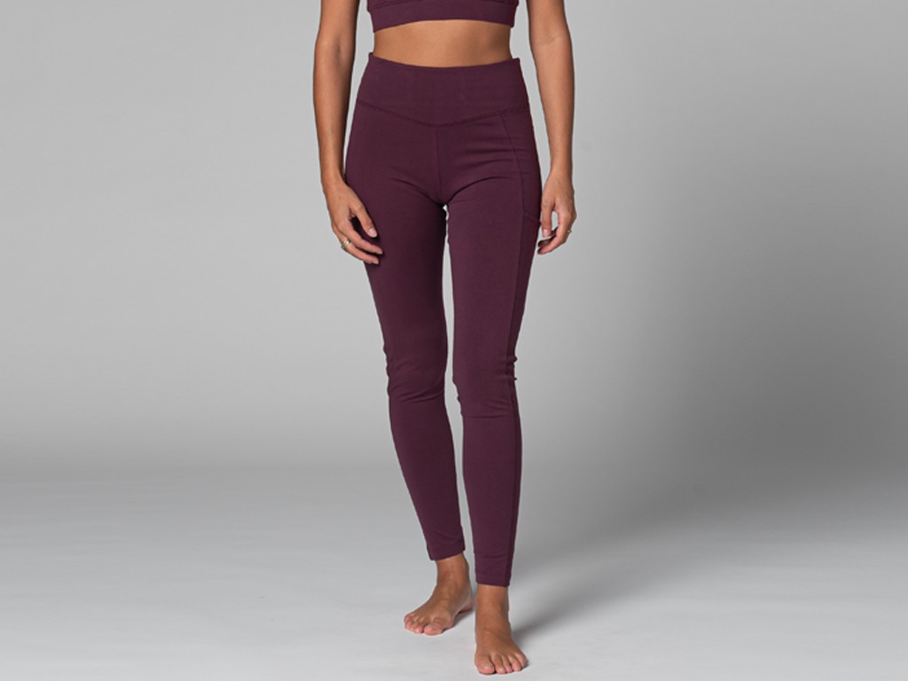 Leggings de yoga con bolsillos - Orgánico Plum XS - Casi perfecto
