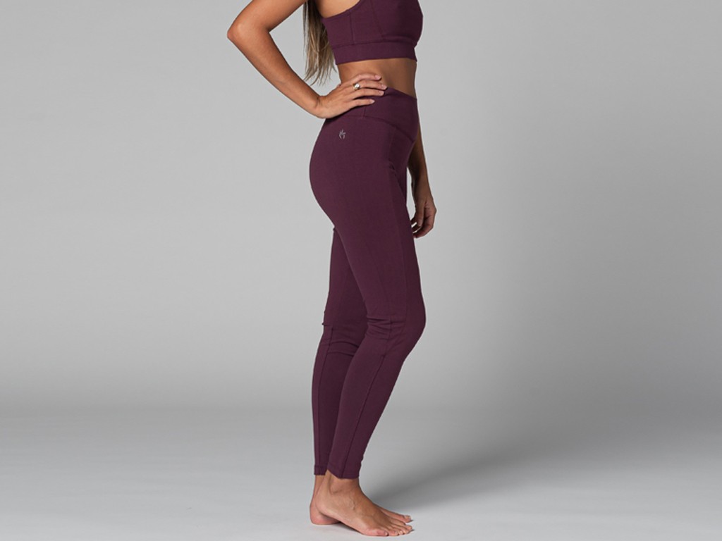 Leggings de yoga con bolsillos - Orgánico Plum XS - Casi perfecto