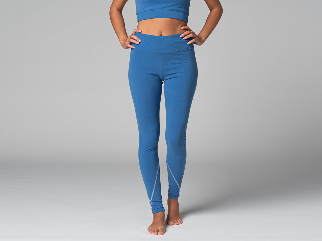 Yoga-Leggings Sport – Bio Warmes Blau