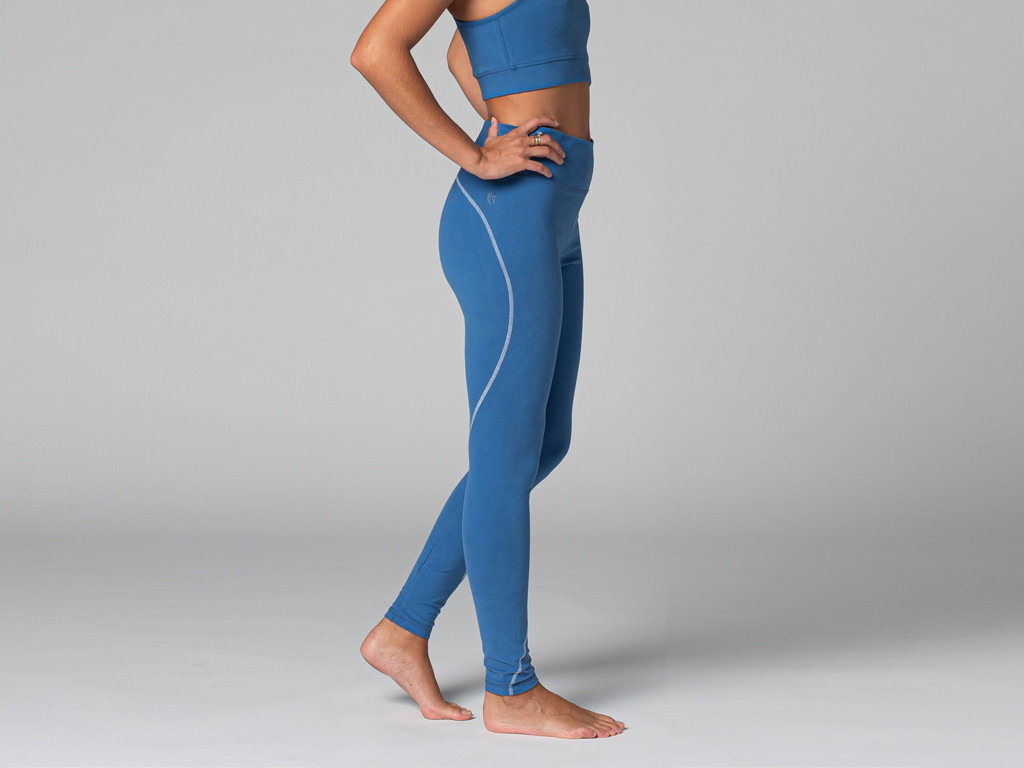 Yoga-Leggings Sport – Bio Warmes Blau