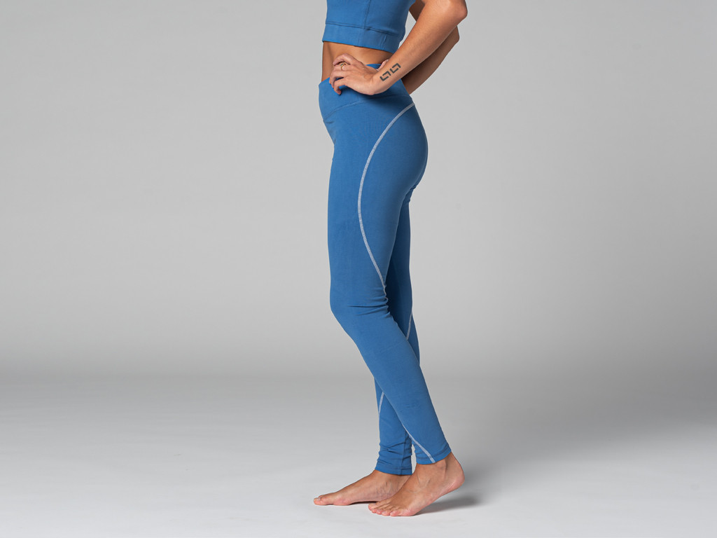 Yoga-Leggings Sport – Bio Warmes Blau
